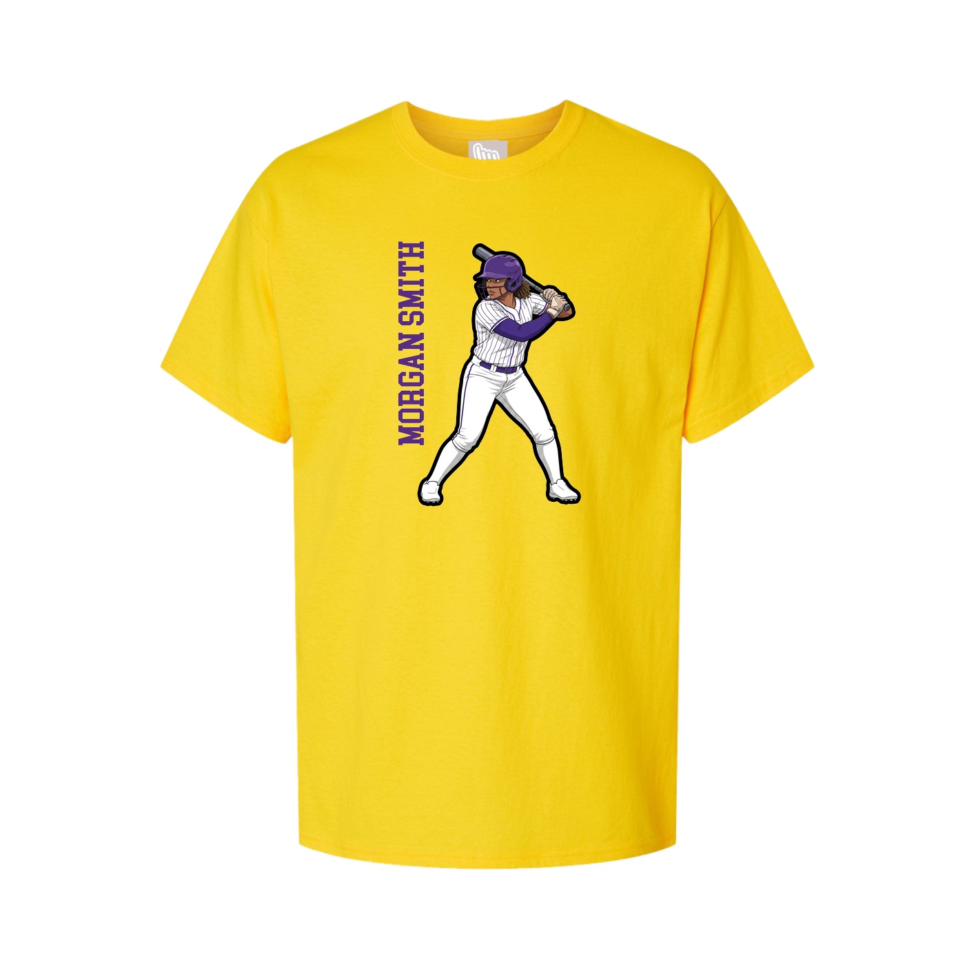Youth Tee — Name Vertical in Gold