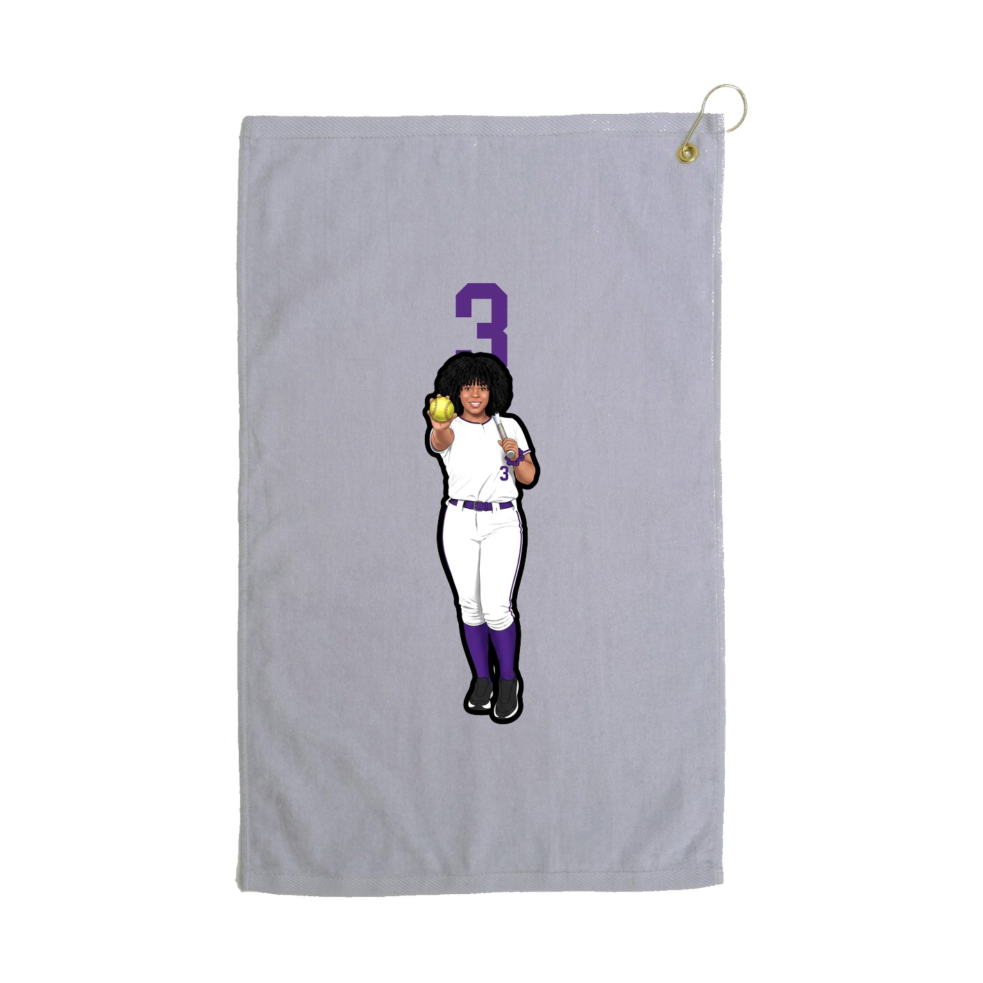Golf Towel — Number Top in Grey