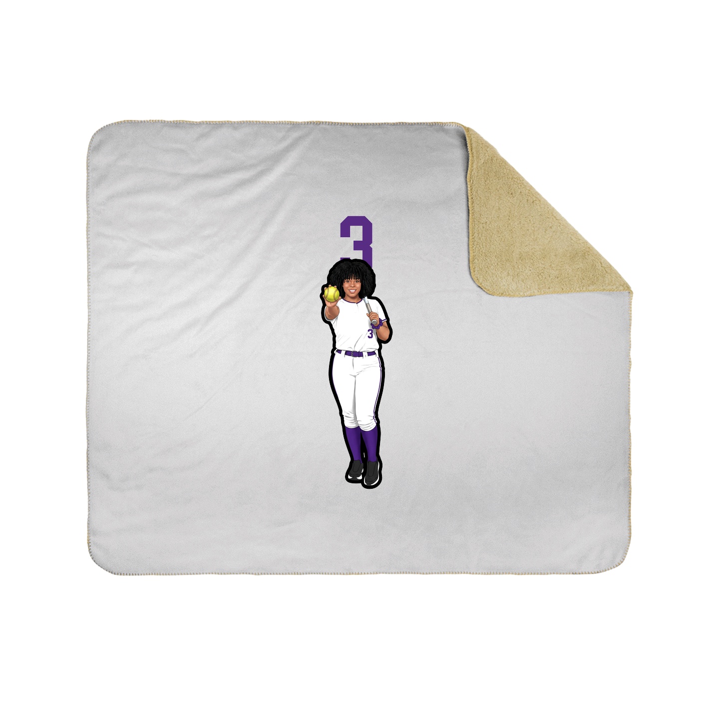 Throw Blanket — Number Top in White
