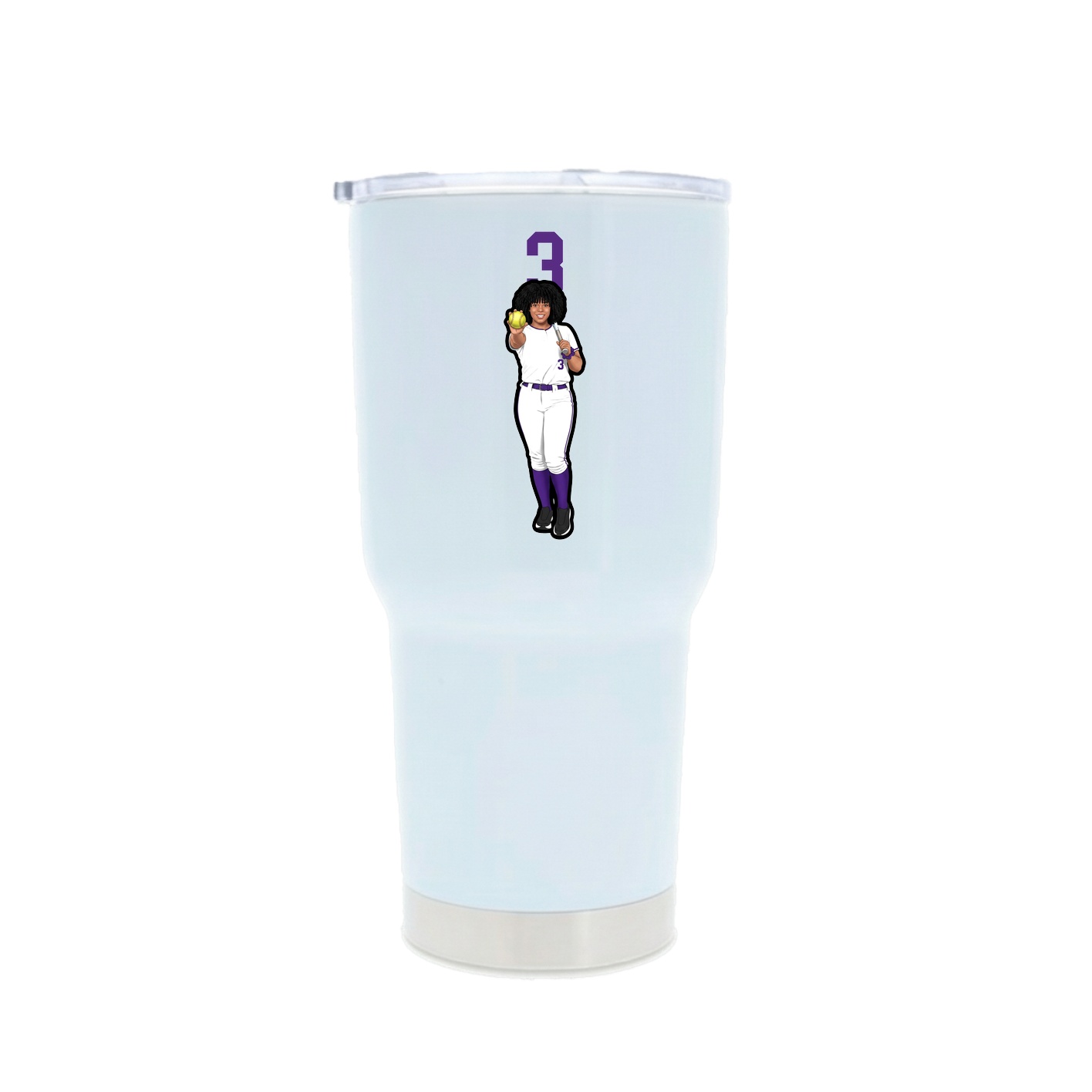 30oz Stainless Steel Tumbler — Number Top in White