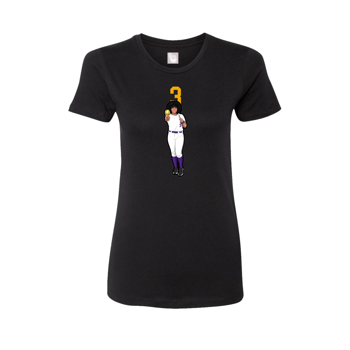 Womens Tee — Number Top in Black
