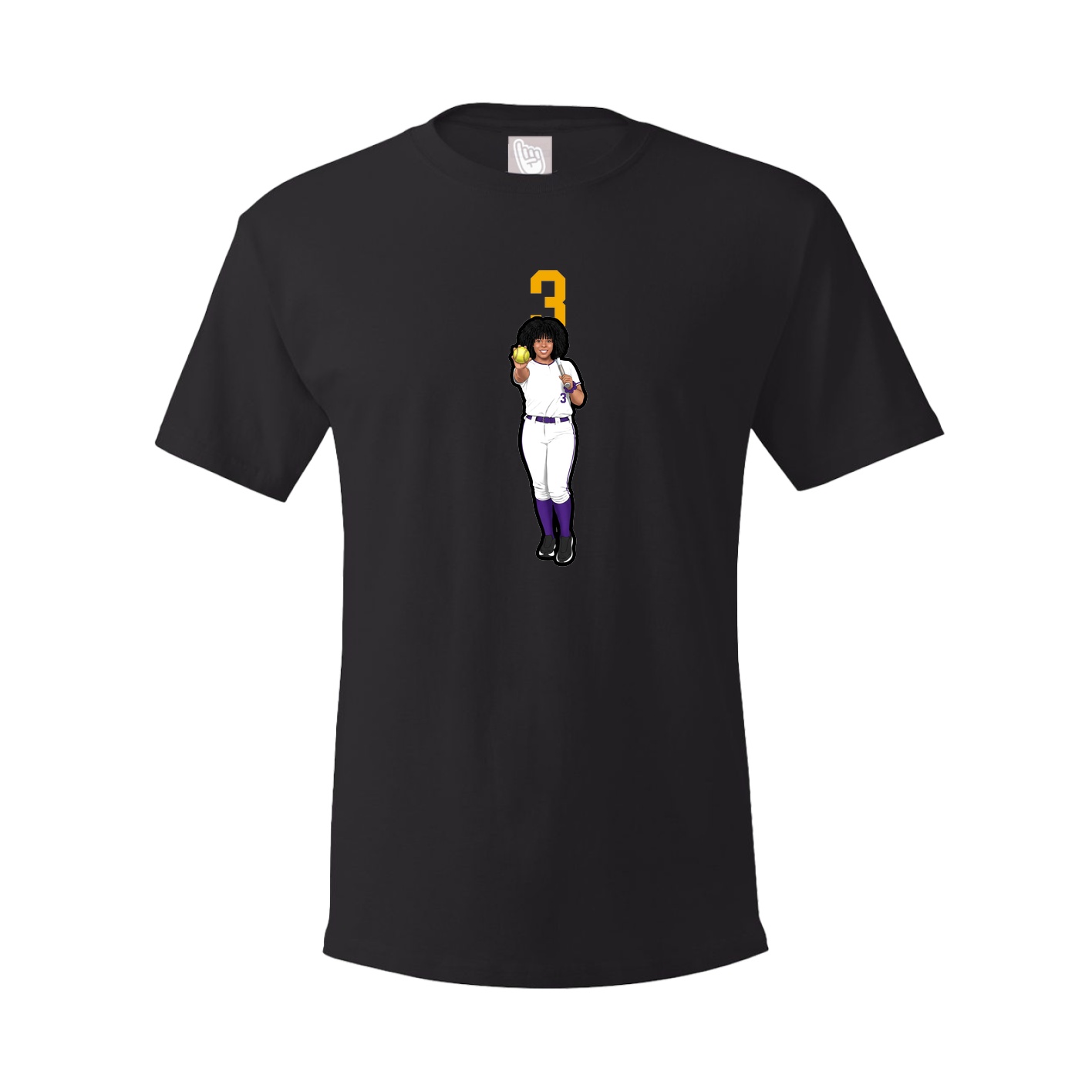 Youth Tee — Number Top in Black