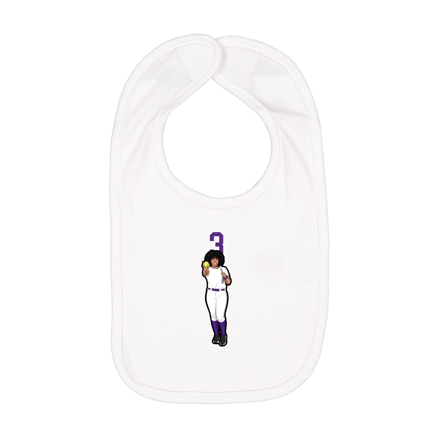 Infant Bib — Number Top in White