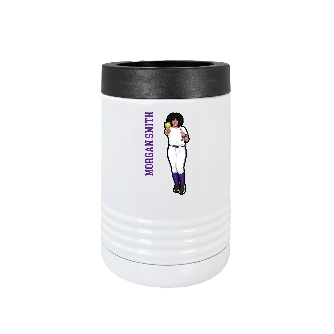 Beverage Holder — Name Vertical in White