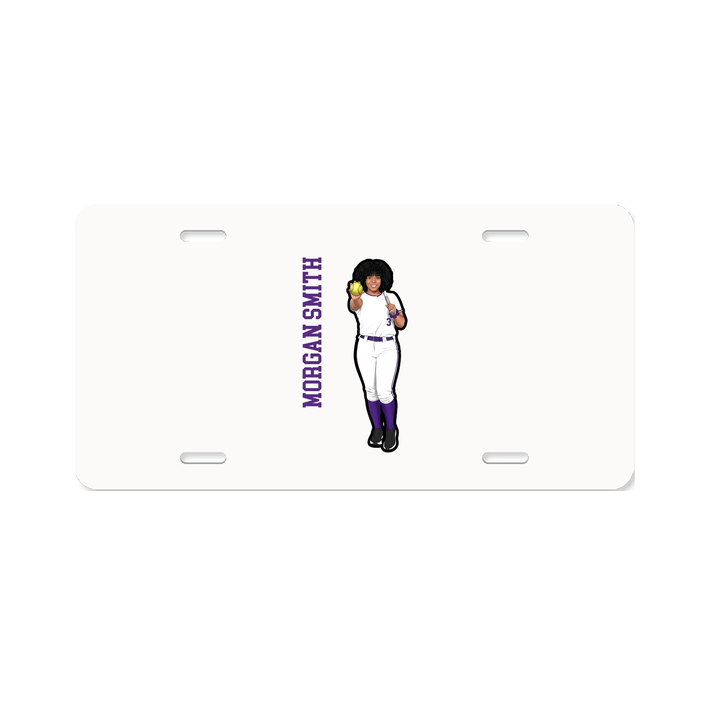 License Plate — Name Vertical in Classic