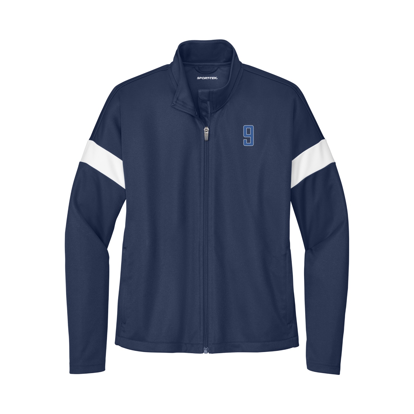 Womens Team Travel Full-Zip Jacket — Front Shirsy in Navy/White