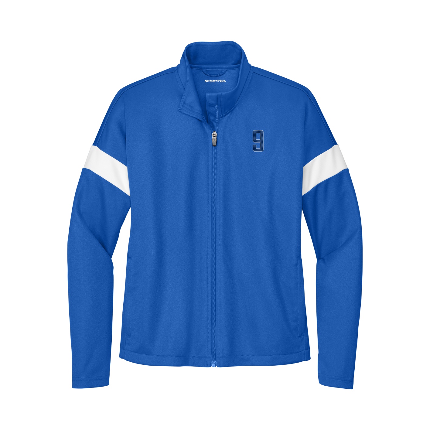 Womens Team Travel Full-Zip Jacket — Front Shirsy in Royal/White