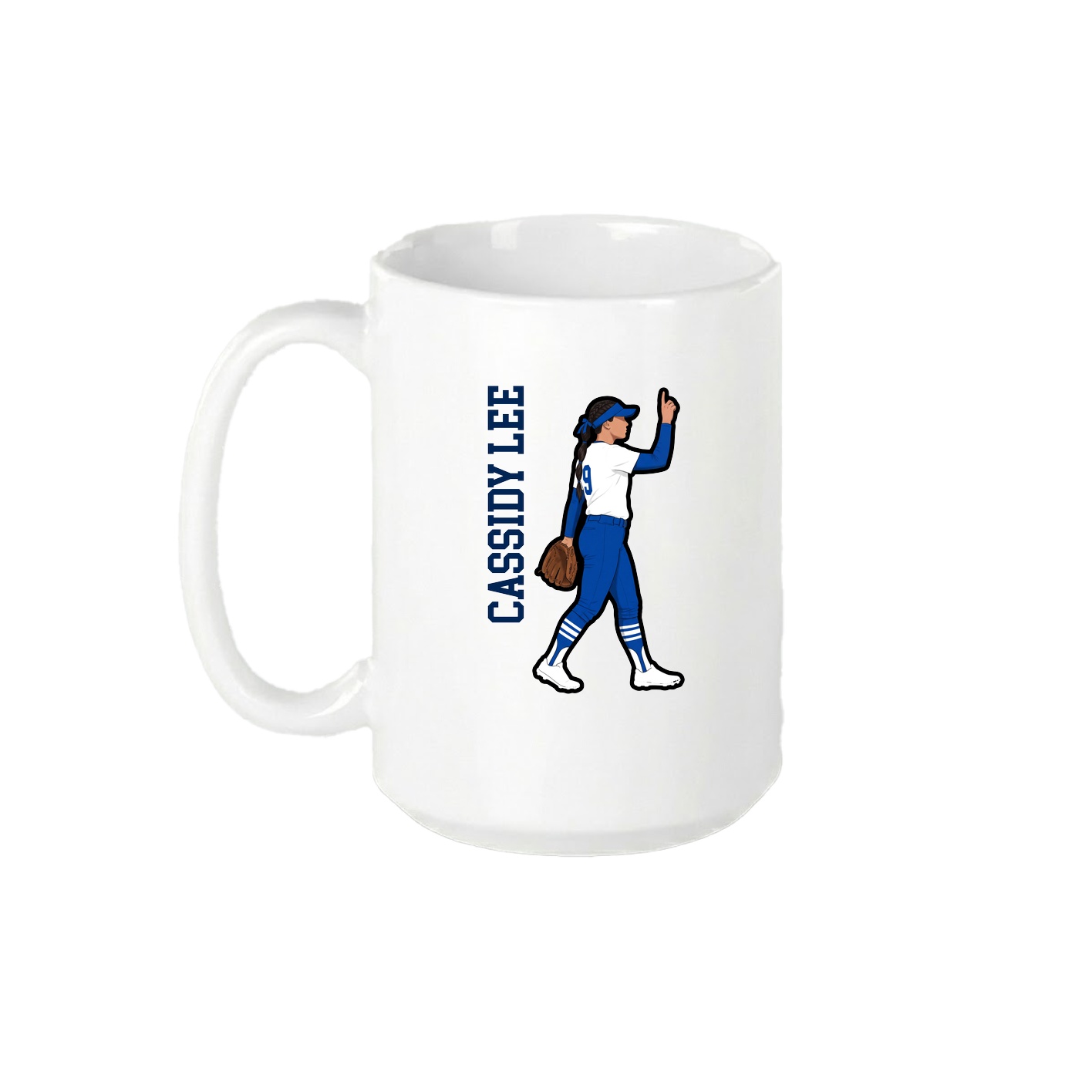 15oz Coffee Mug — Name Vertical in White
