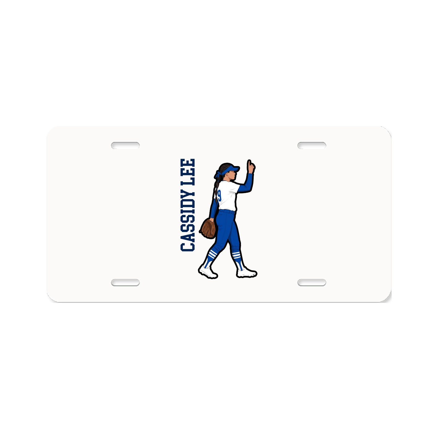 License Plate — Name Vertical in Classic