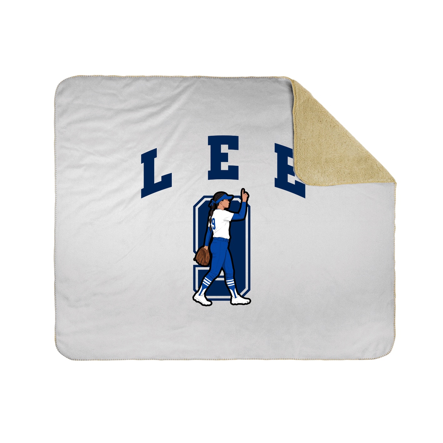 Throw Blanket — Number in White
