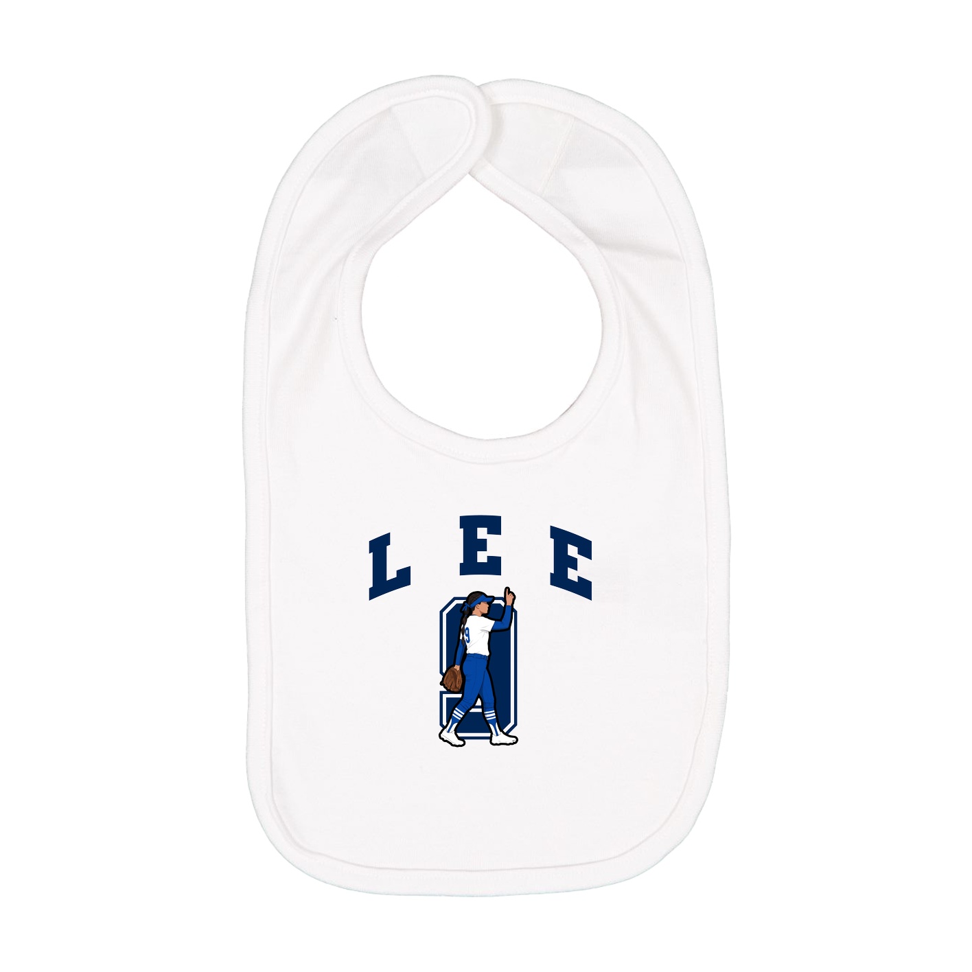 Infant Bib — Number in White