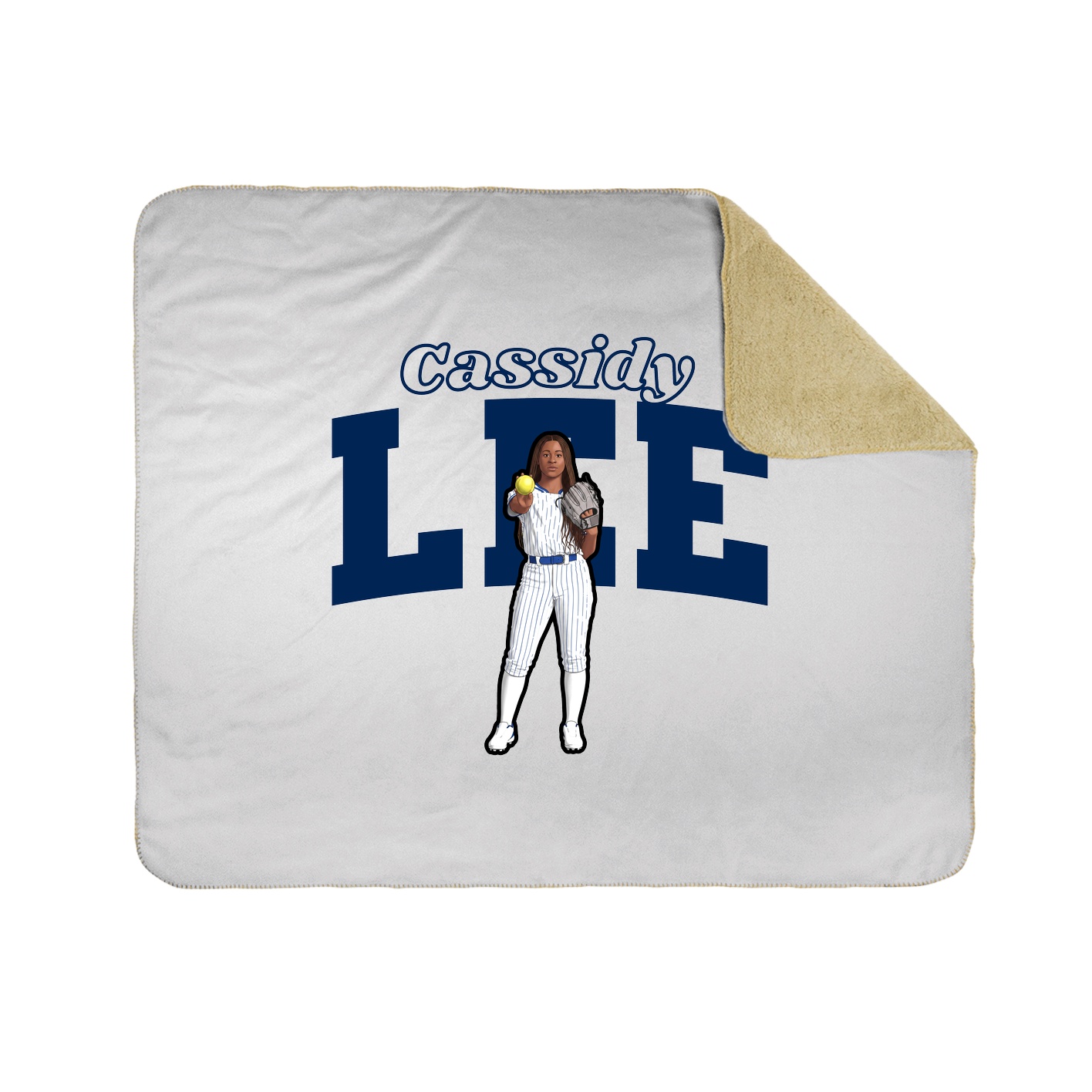 Throw Blanket — Name Arch in White