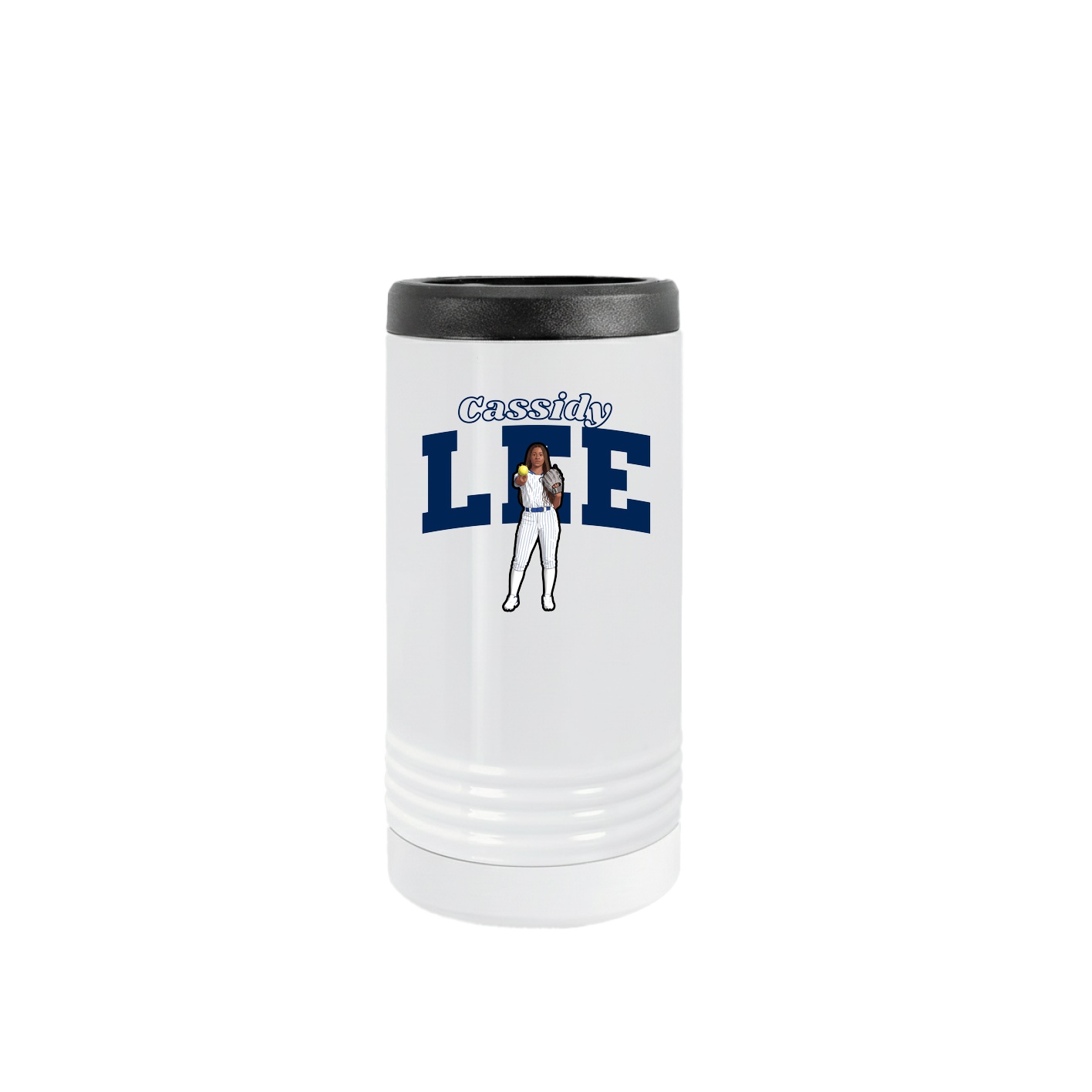 Slim Beverage Holder — Name Arch in White