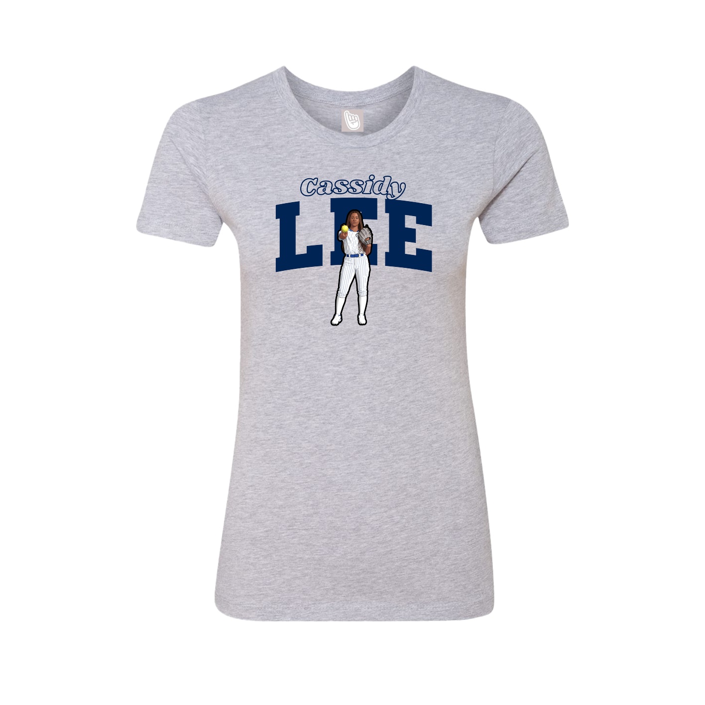 Fitted Women's Tee — Name Arch in Grey