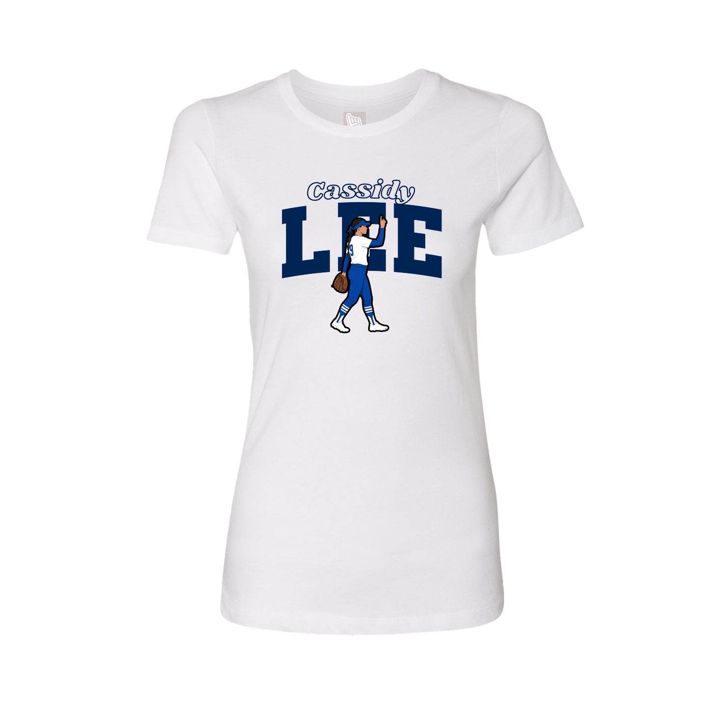 Fitted Women's Tee — Name Arch in White