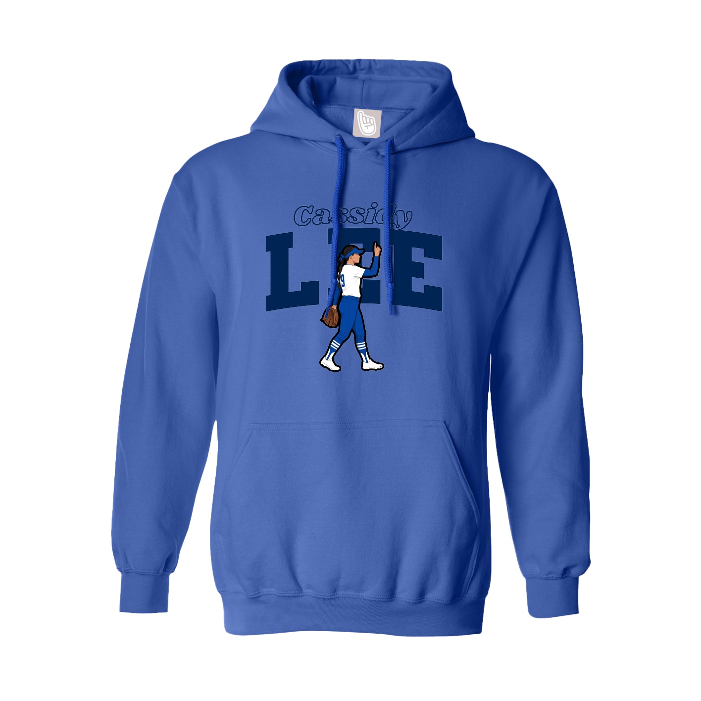 Youth Hoodie — Name Arch in Royal