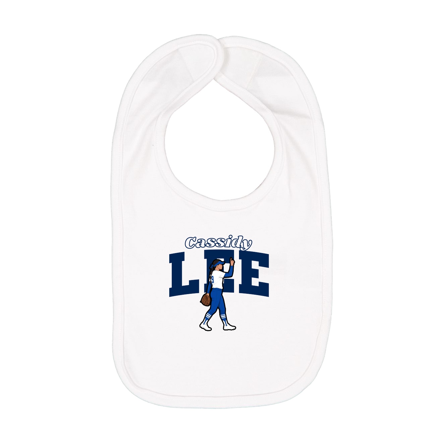 Infant Bib — Name Arch in White
