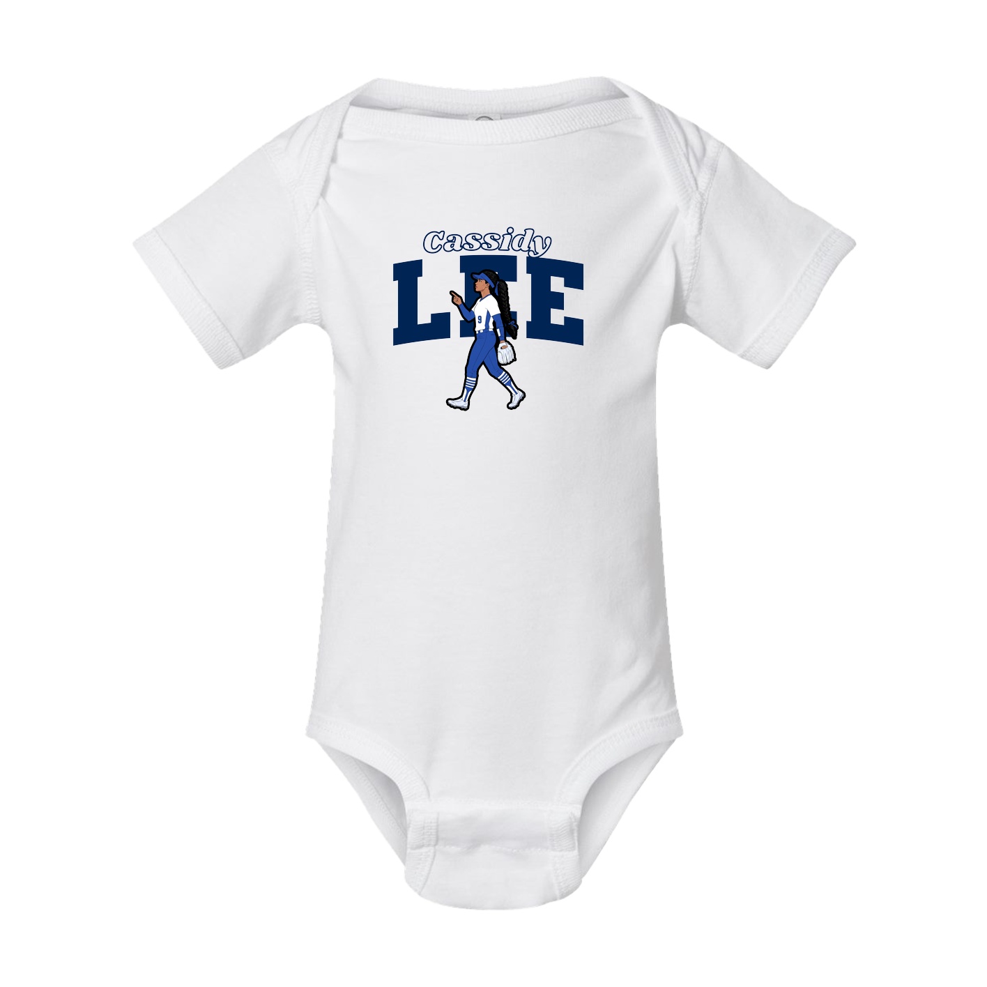 Baby Onesie — Name Arch in White