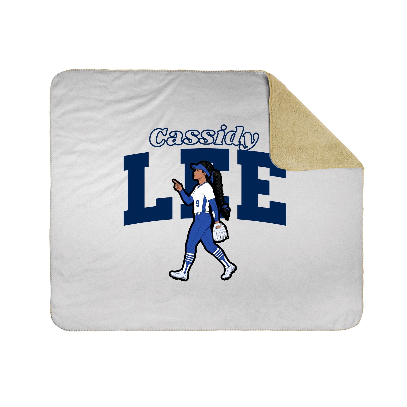 Throw Blanket — Name Arch in White
