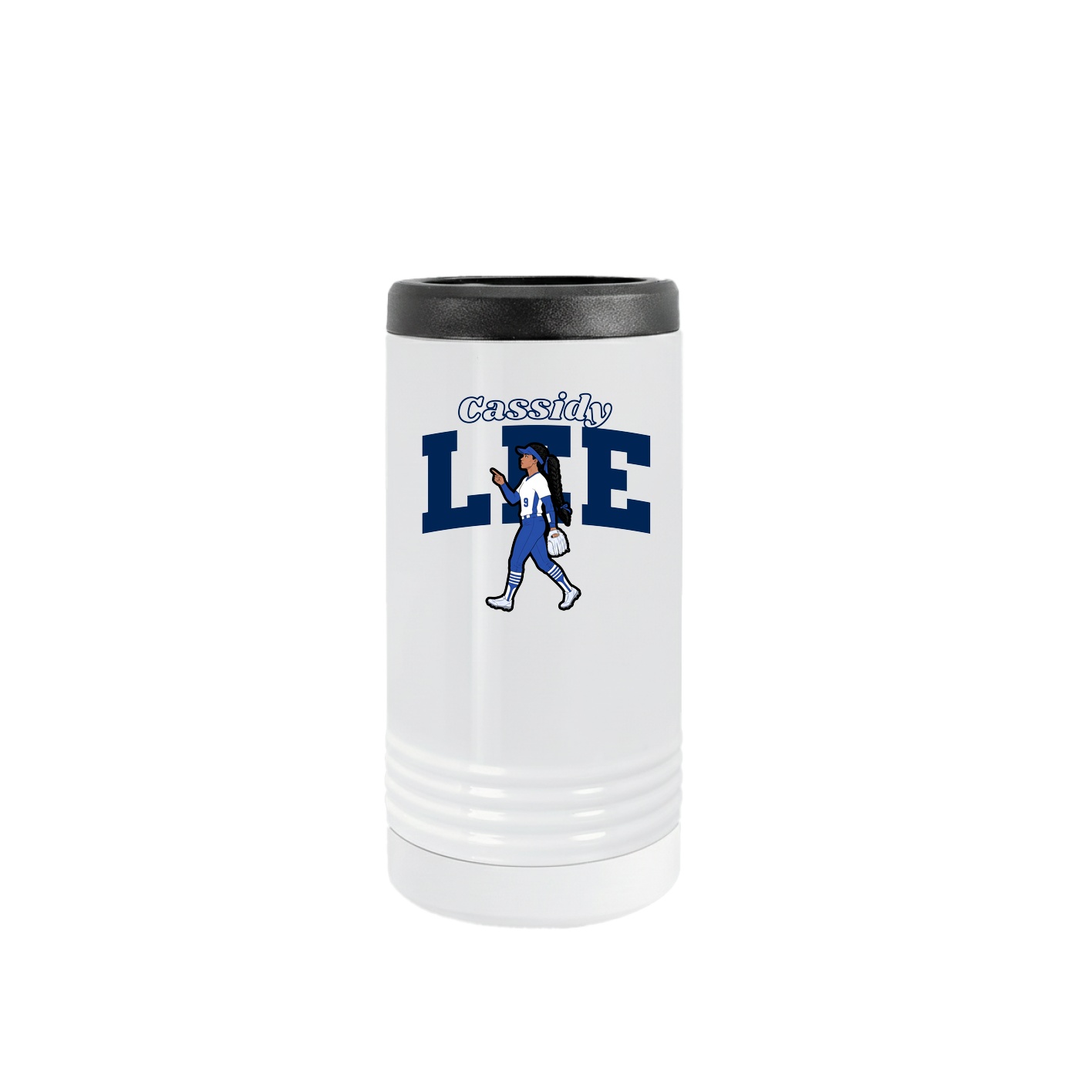 Slim Beverage Holder — Name Arch in White