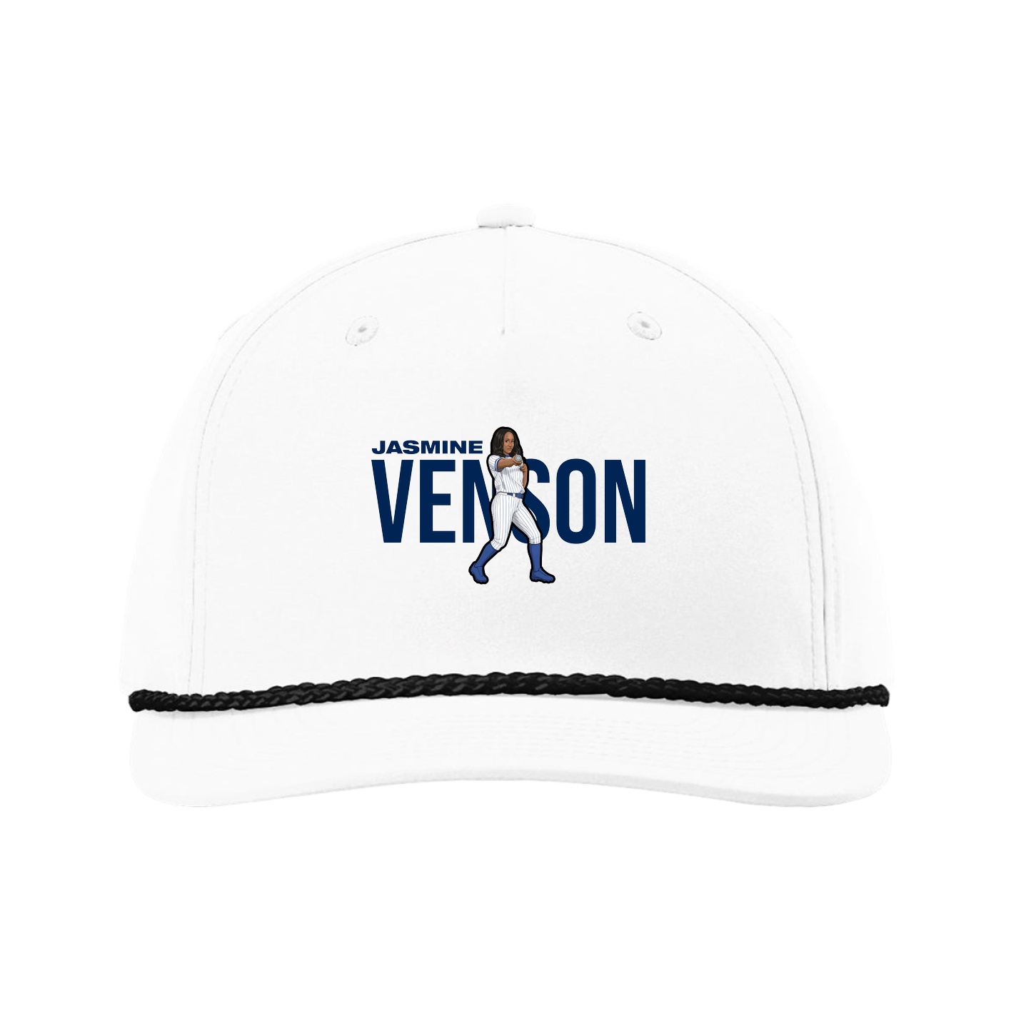 Five-Panel Classic Rope Cap — Player Name in White