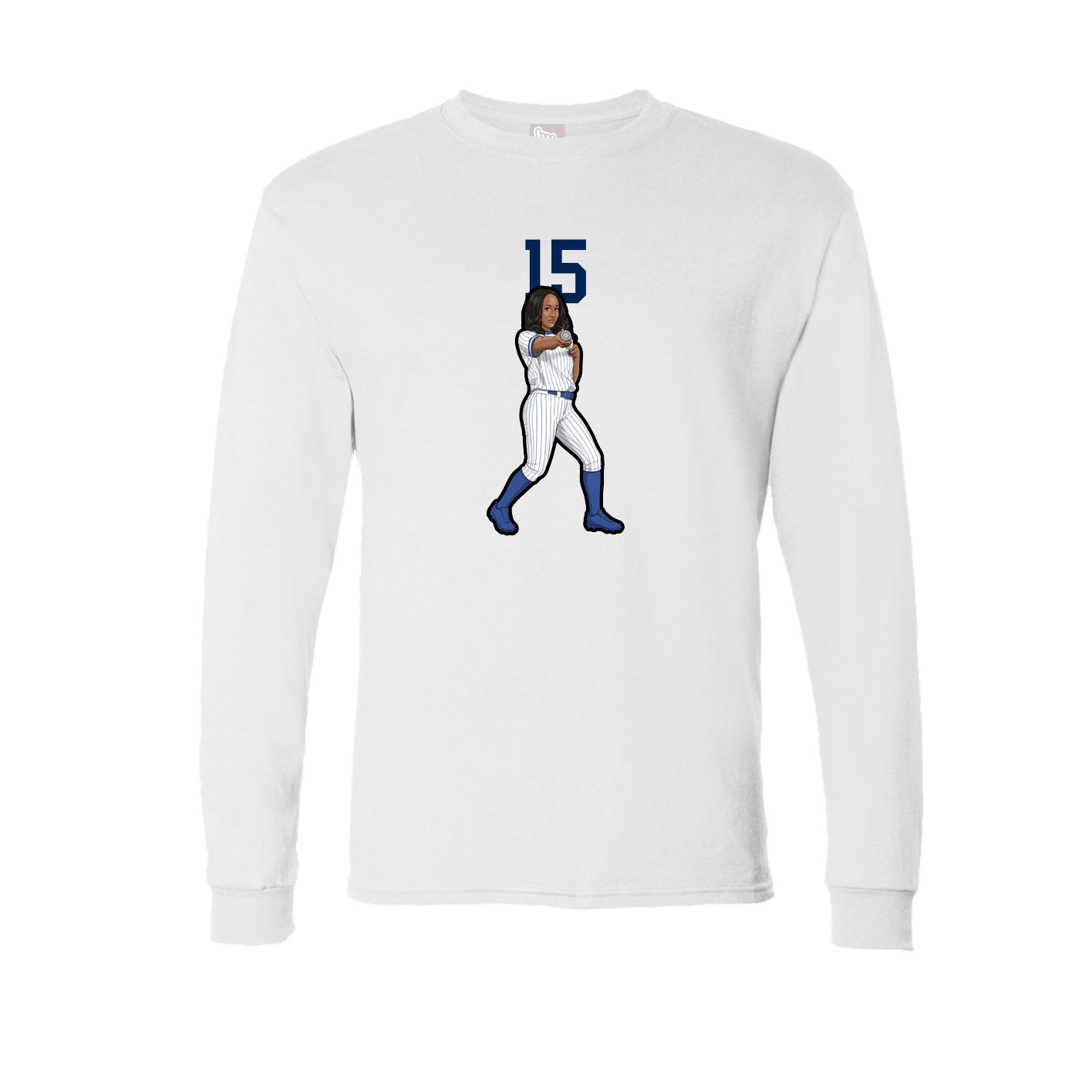 Long Sleeve Tee — Number Top in White