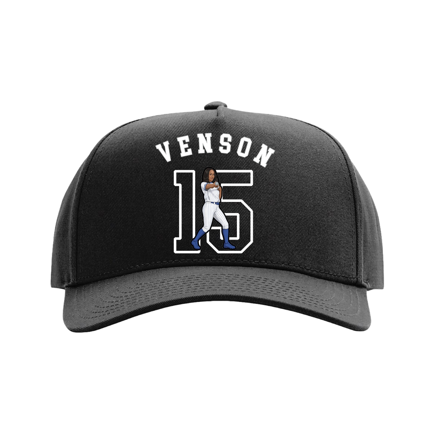 Full Fabric Five-Panel Champ Cap — Shirsey Arch in Black