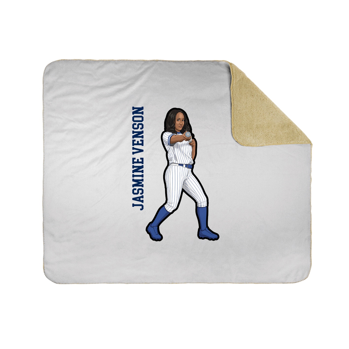 Throw Blanket — Name Vertical in White