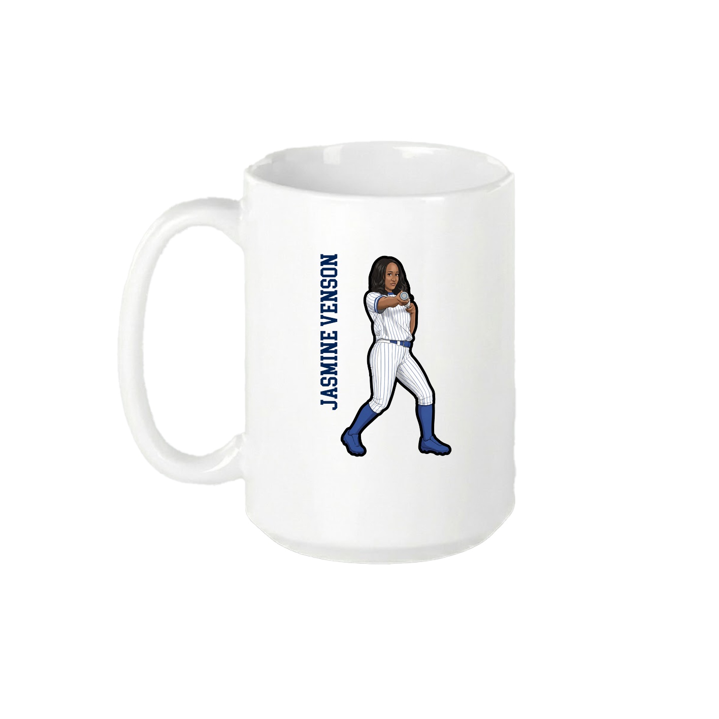 15oz Coffee Mug — Name Vertical in White