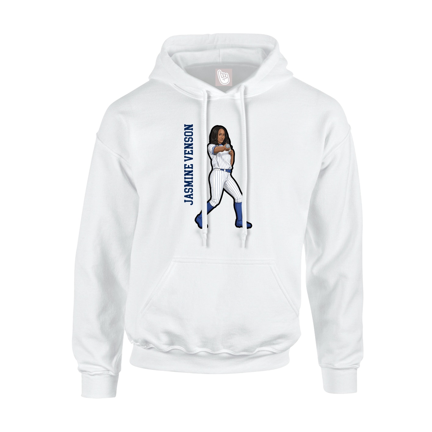 Youth Hoodie — Name Vertical in White