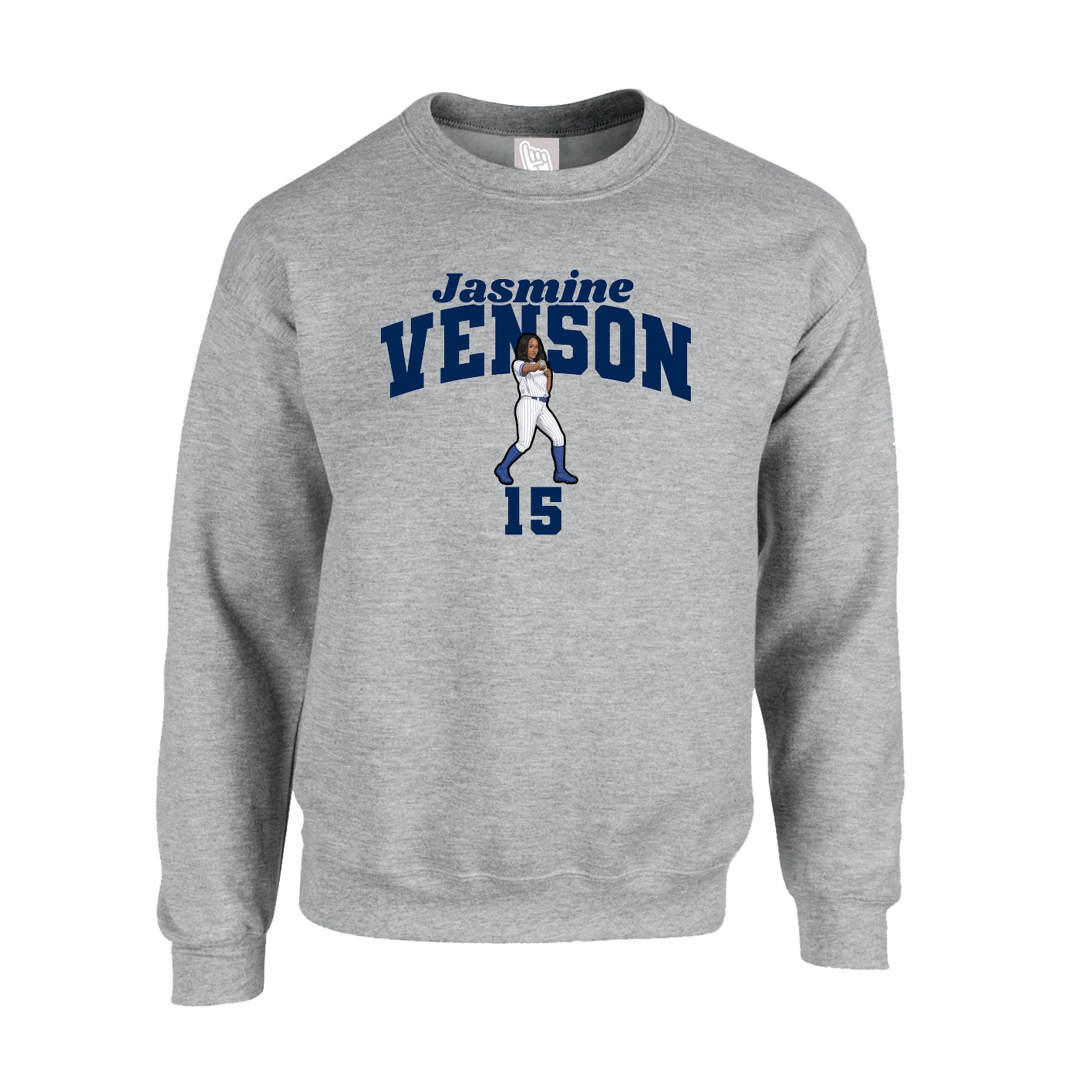 Fleece Crew — Signature Arch in Grey