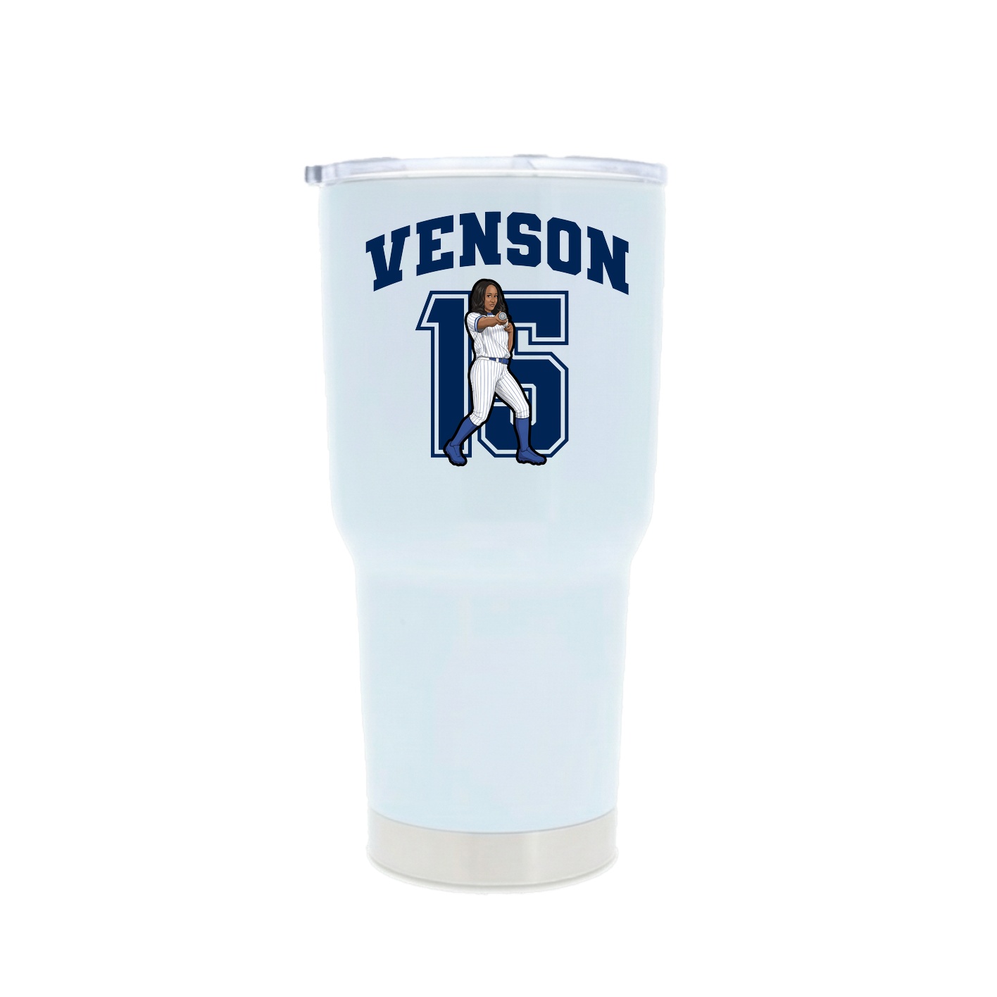 30oz Stainless Steel Tumbler — Number in White