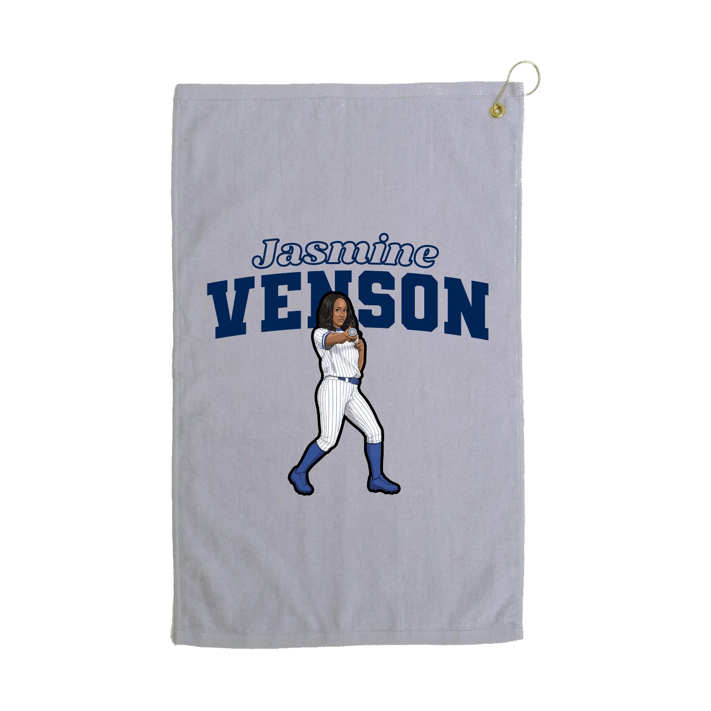 Golf Towel — Name Arch in Grey