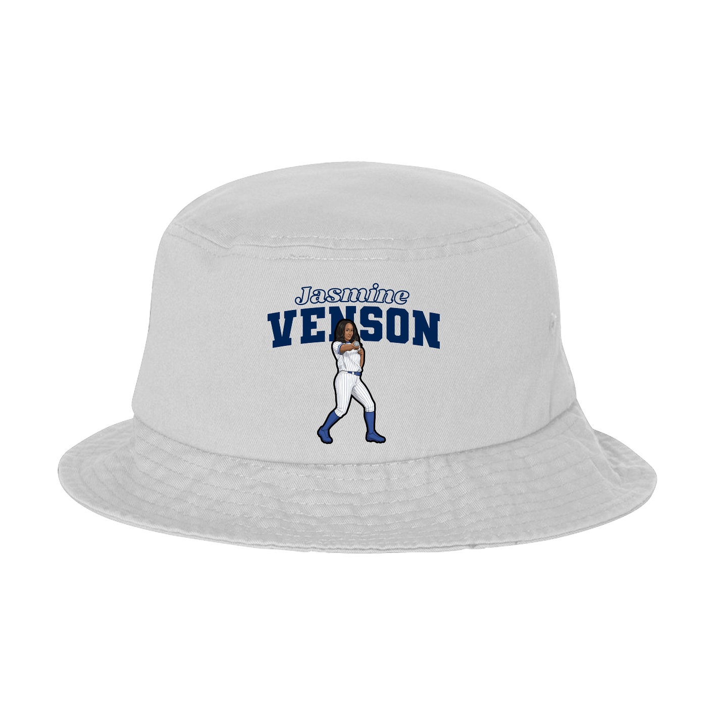 Bucket Cap — Name Arch in White