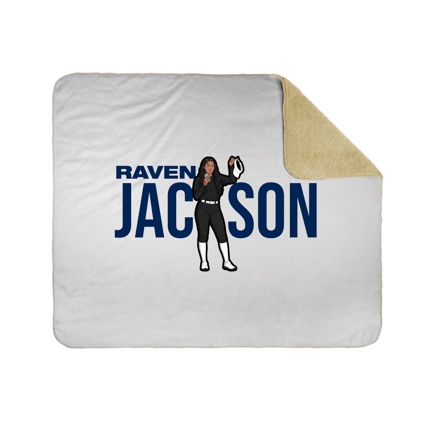 Throw Blanket — Player Name in White