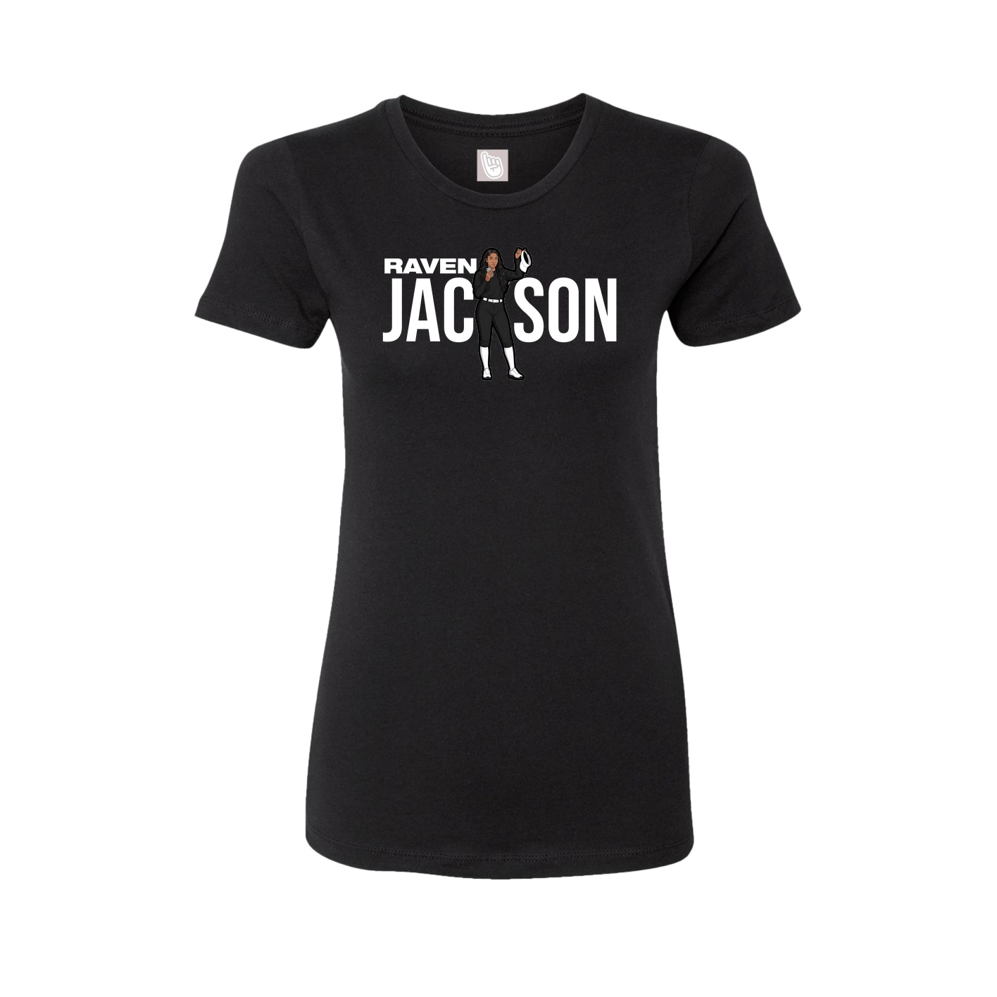 Fitted Women's Tee — Player Name in Black