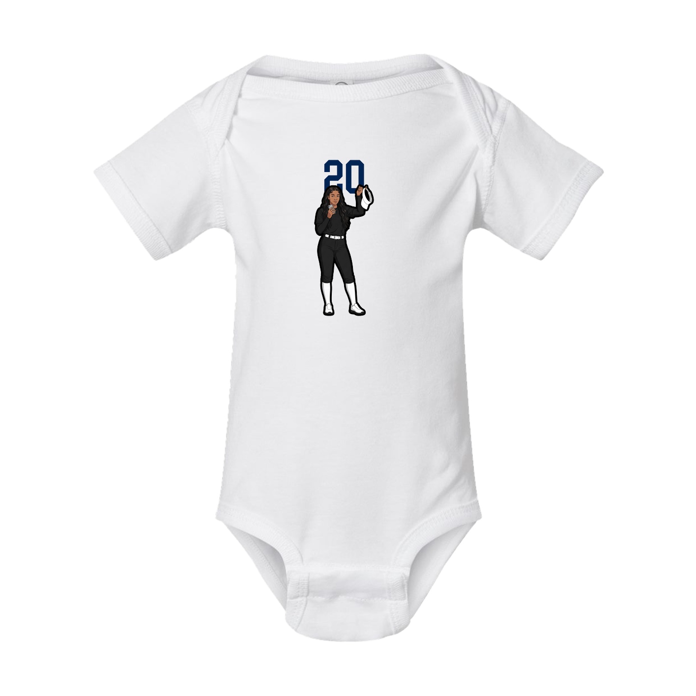 Baby Onesie — Number Top in White