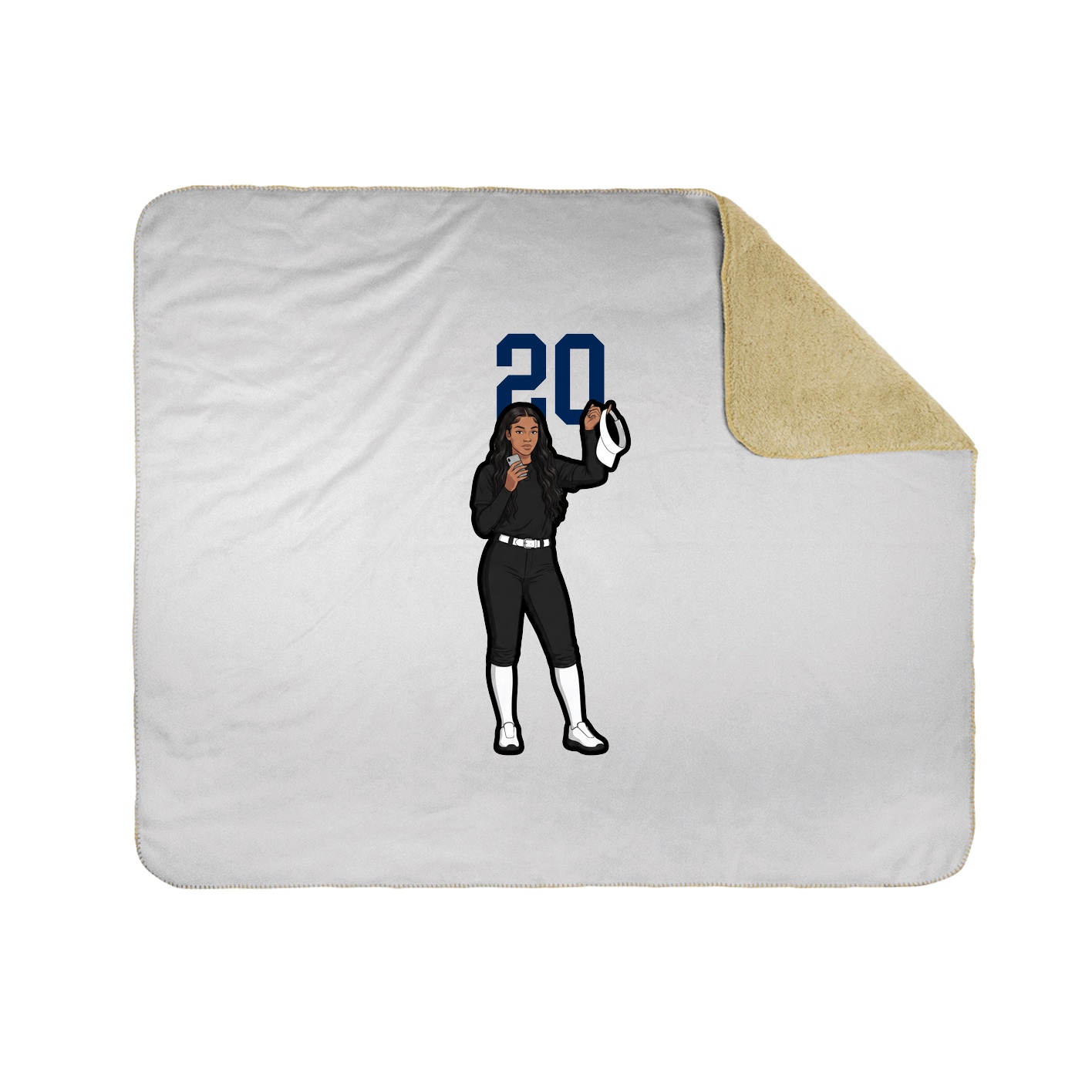 Throw Blanket — Number Top in White