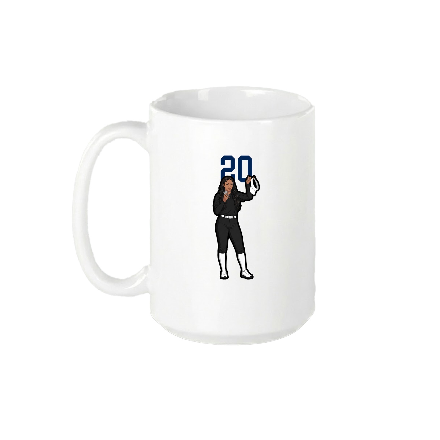15oz Coffee Mug — Number Top in White