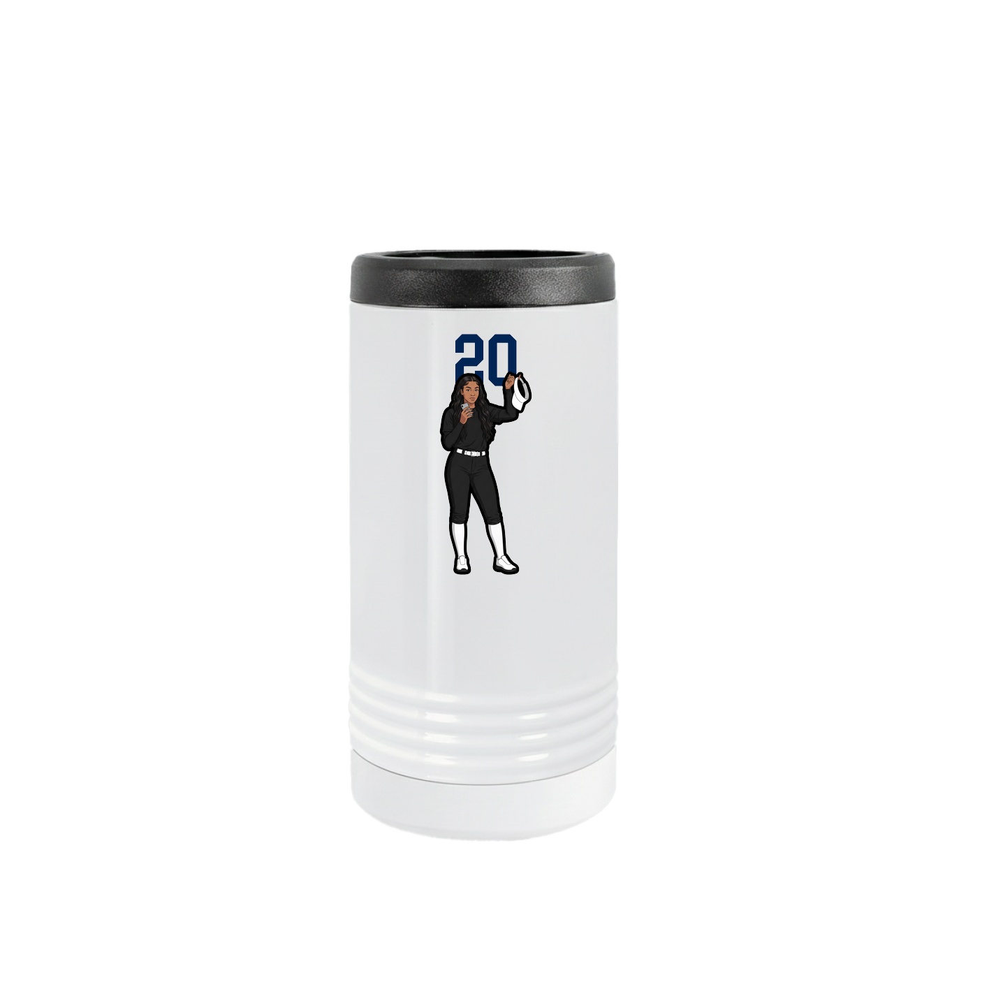 Slim Beverage Holder — Number Top in White