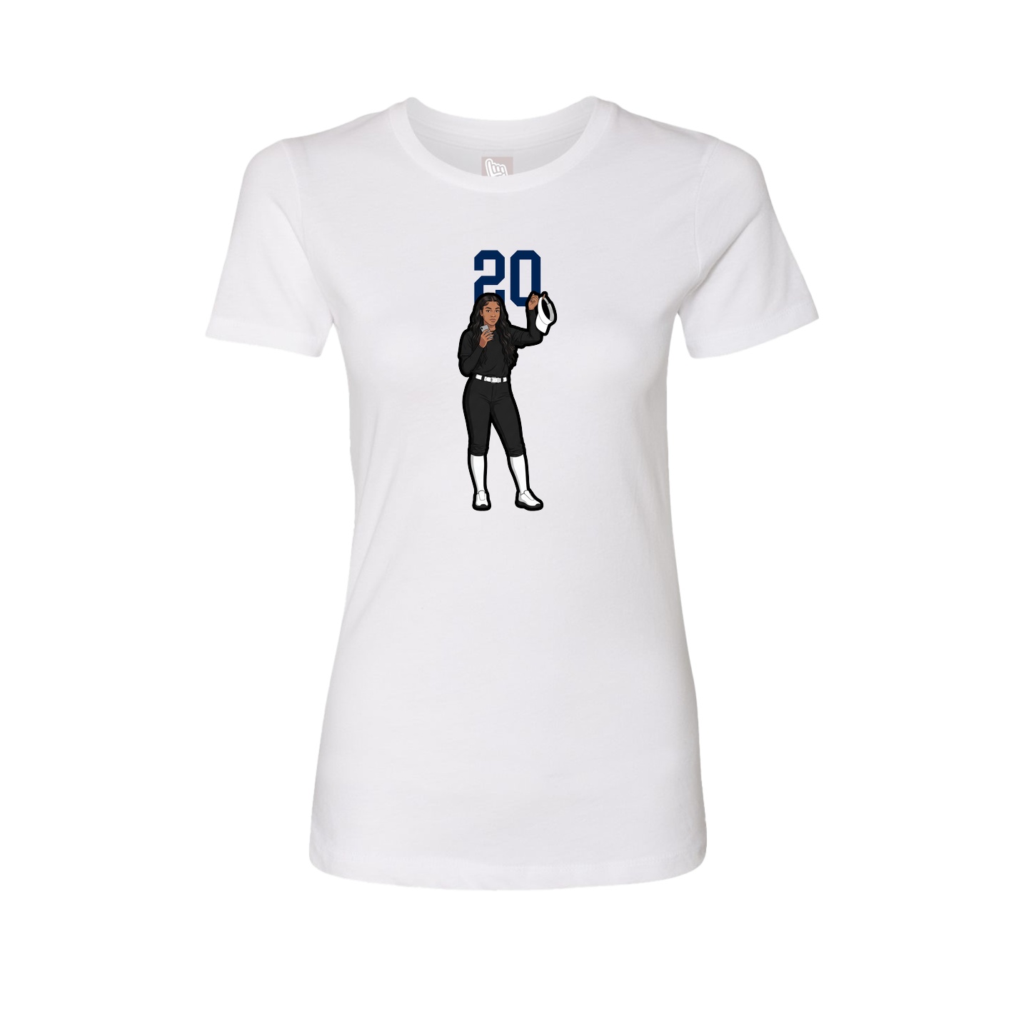 Fitted Women's Tee — Number Top in White