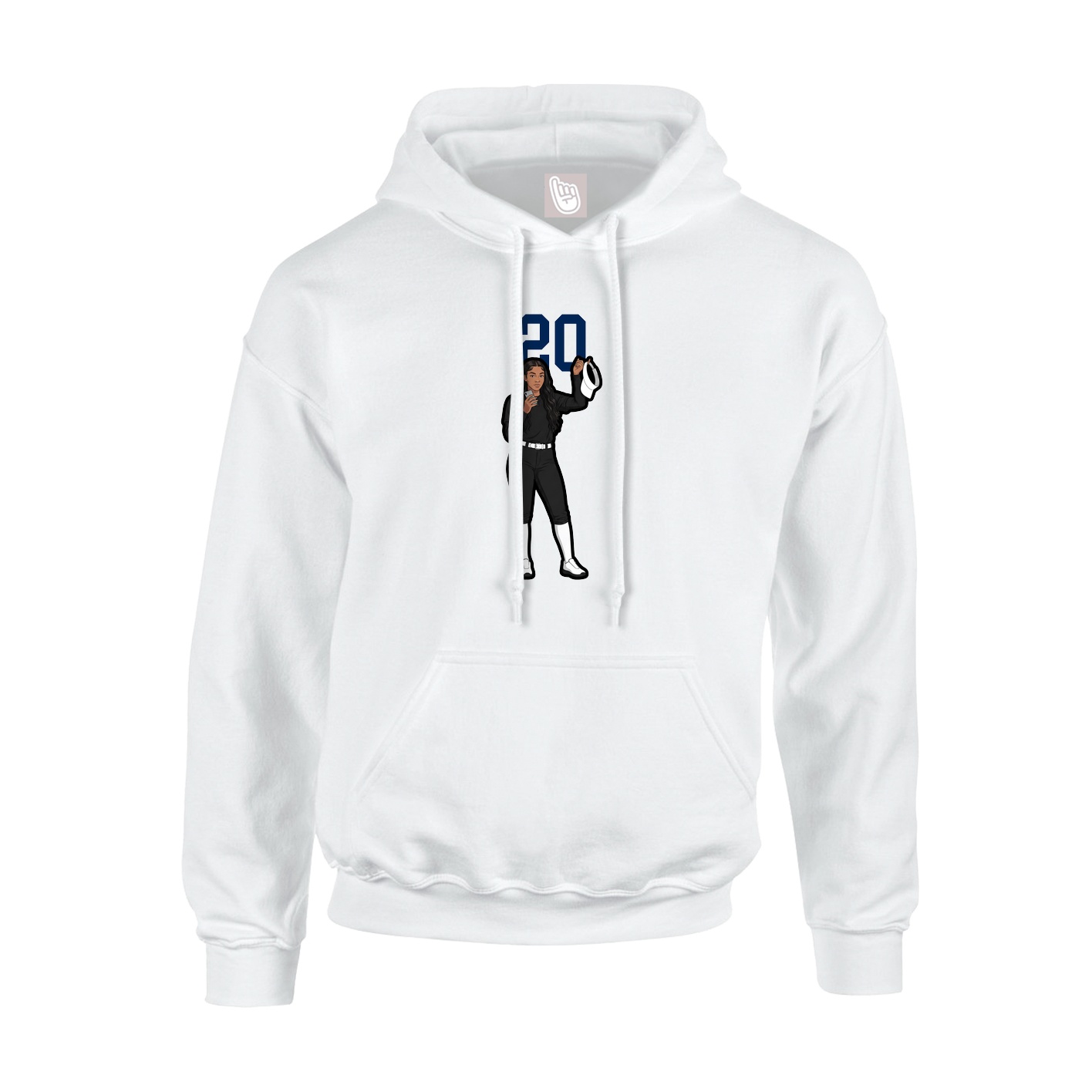 Hoodie — Number Top in White