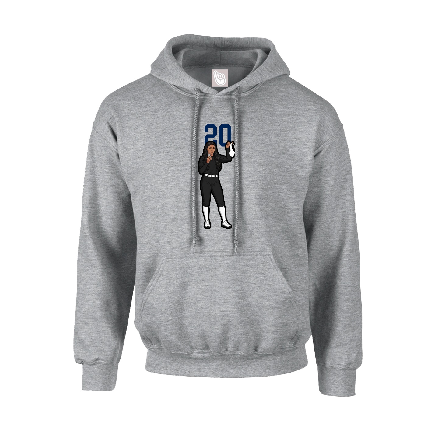 Youth Hoodie — Number Top in Grey
