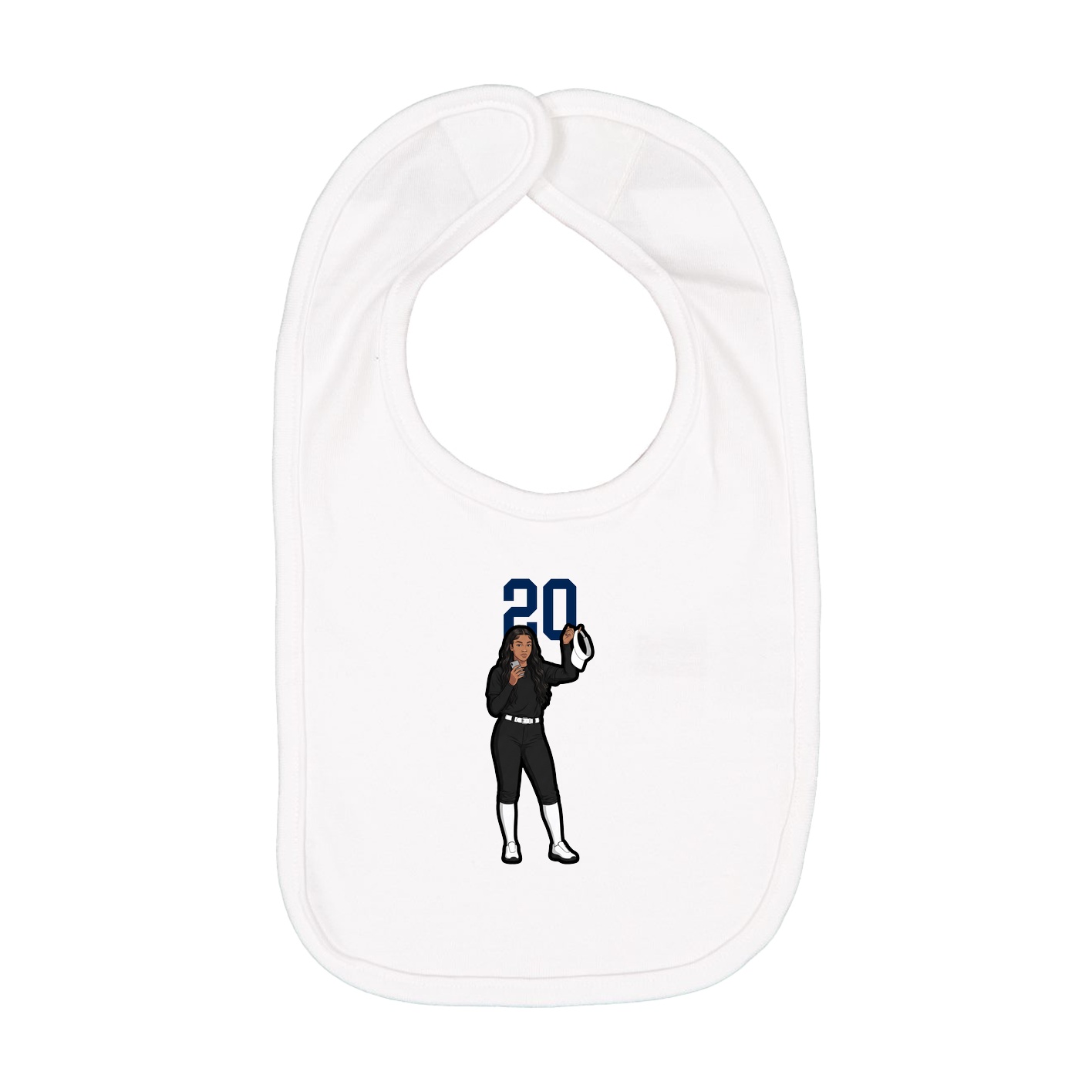Infant Bib — Number Top in White