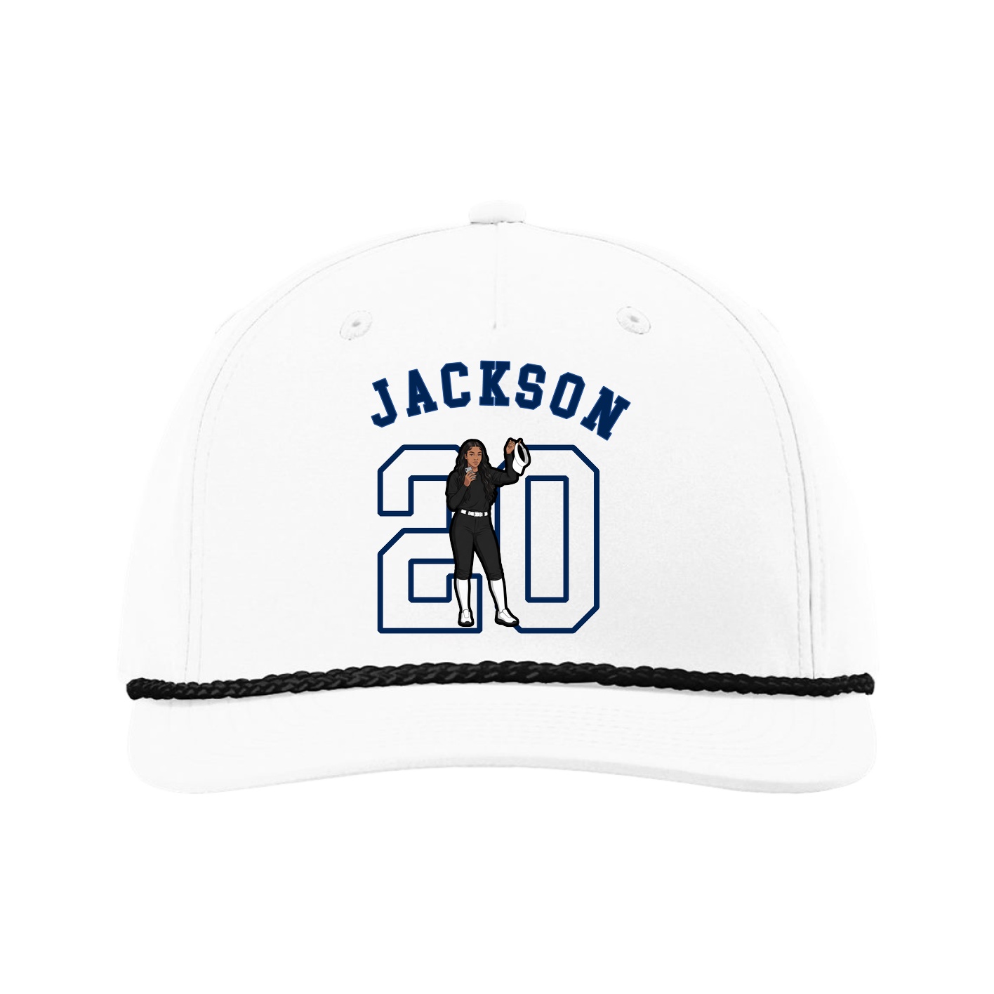 Five-Panel Classic Rope Cap — Shirsey Arch in White