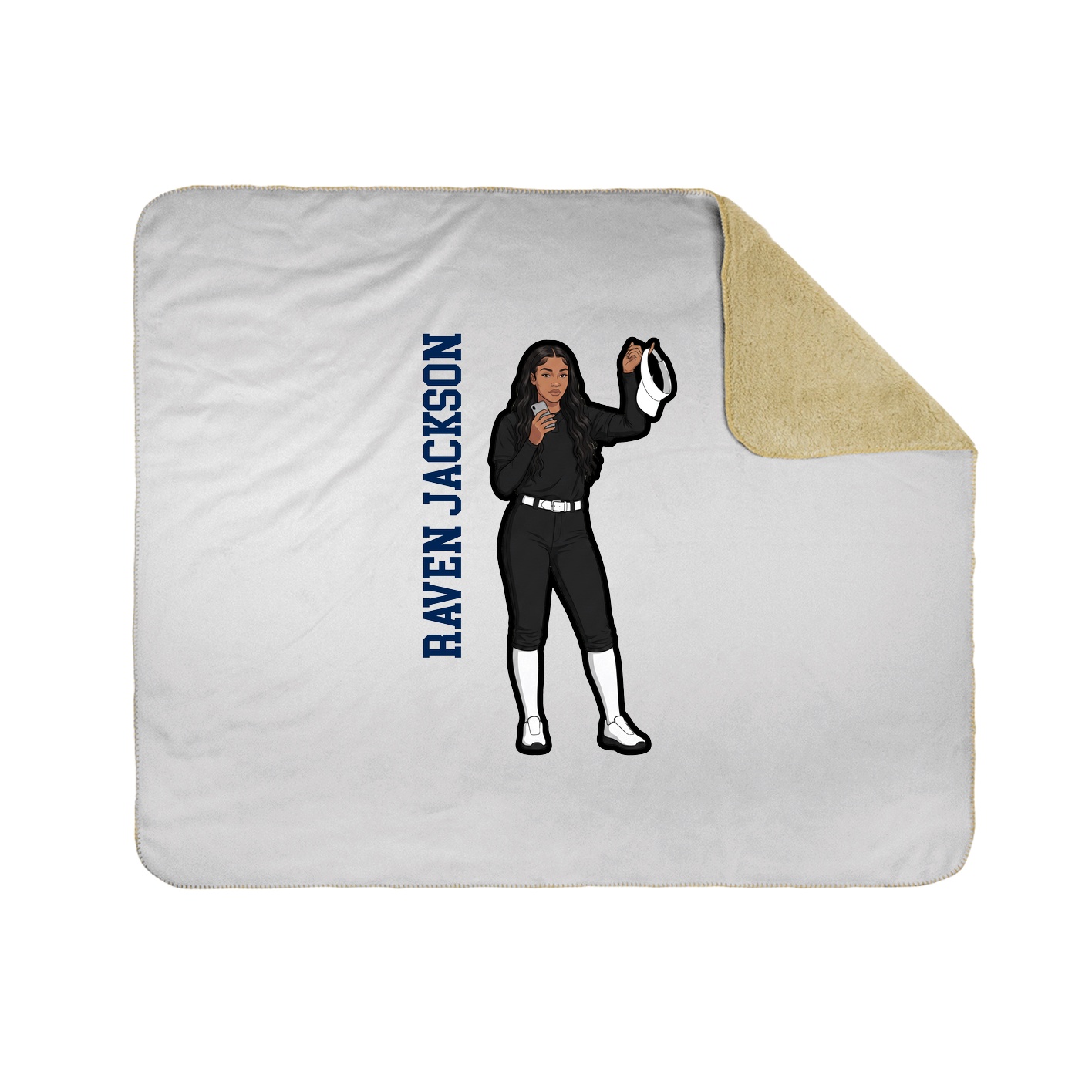 Throw Blanket — Name Vertical in White
