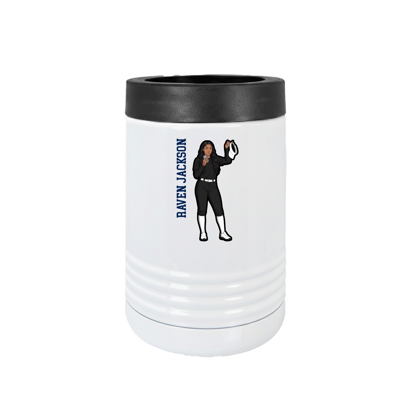 Beverage Holder — Name Vertical in White
