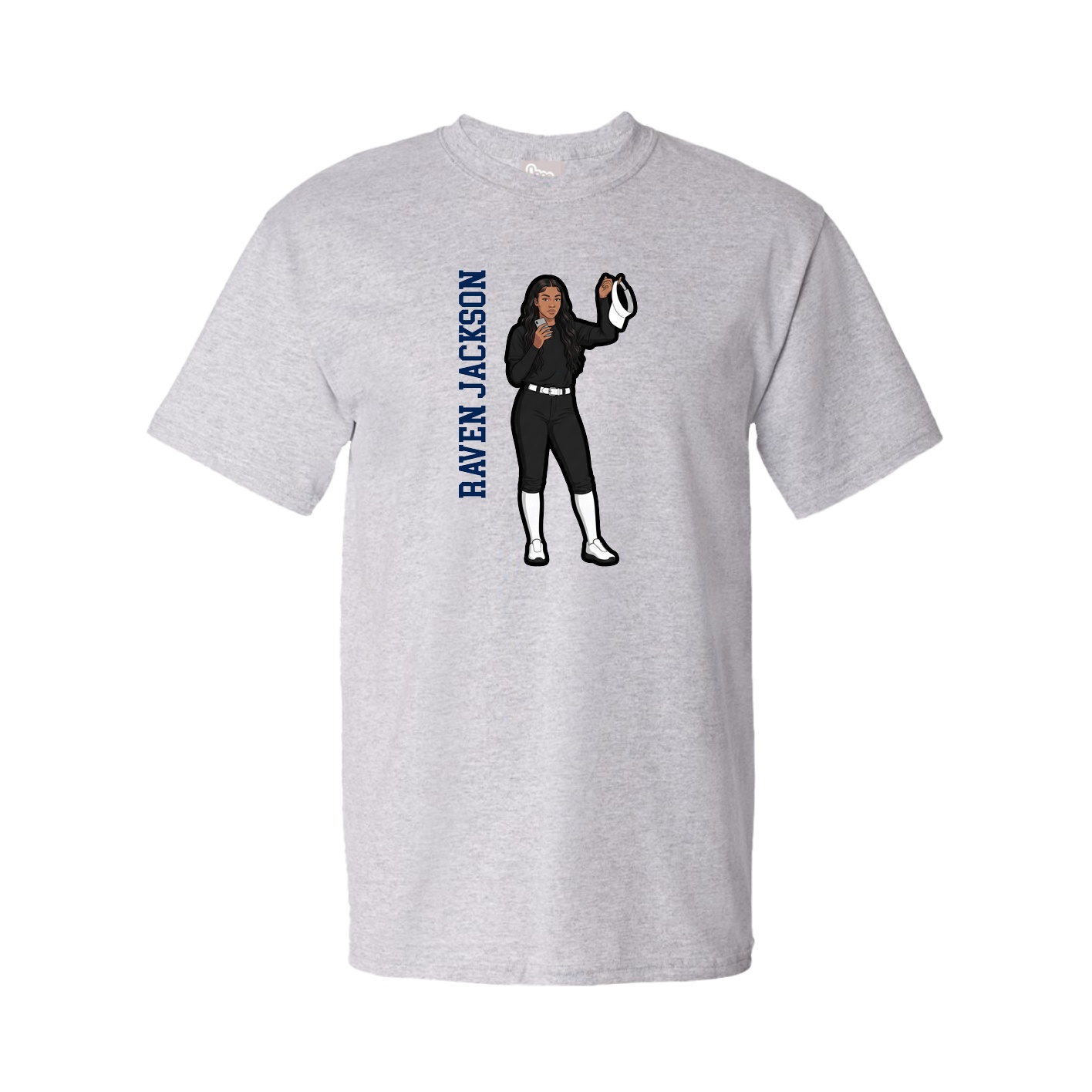 Youth Tee — Name Vertical in Grey