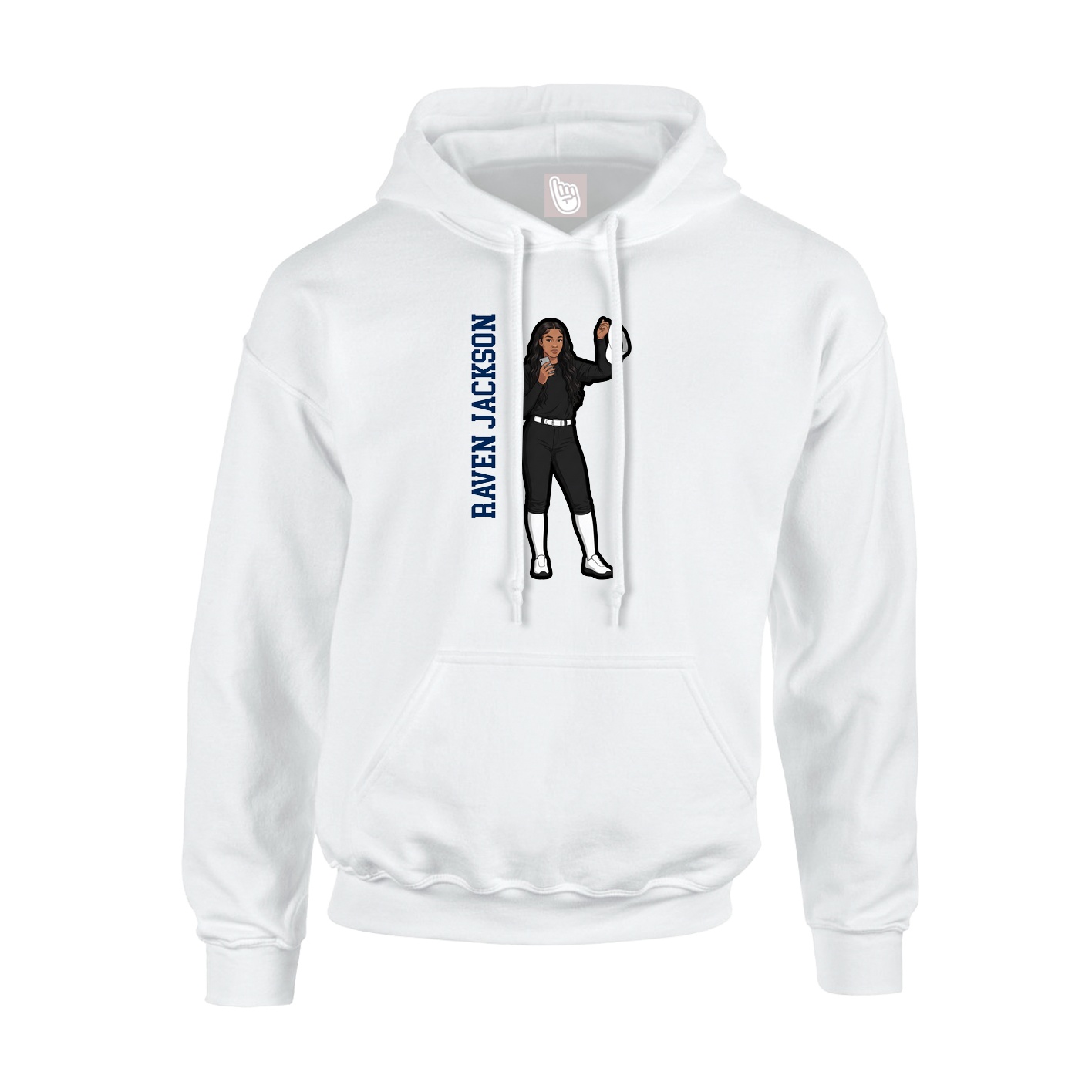 Youth Hoodie — Name Vertical in White