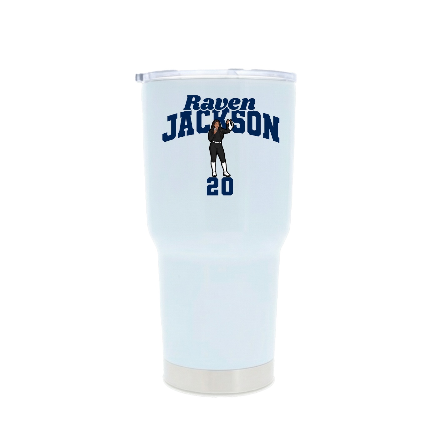 30oz Stainless Steel Tumbler — Signature Arch in White